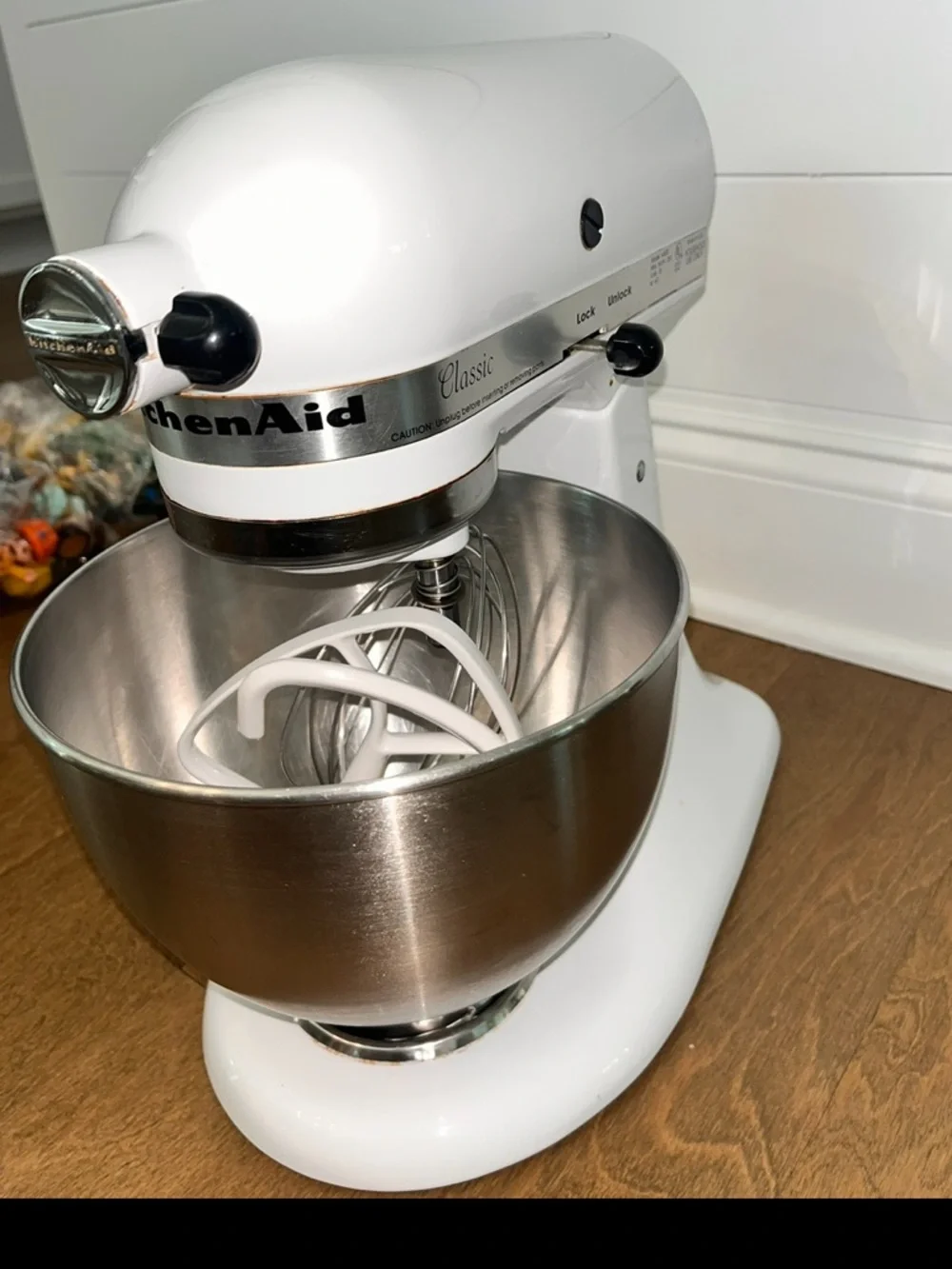 Kitchenaid Mixer Model Classic K45SS White w/ 3 Attachments Works 100%